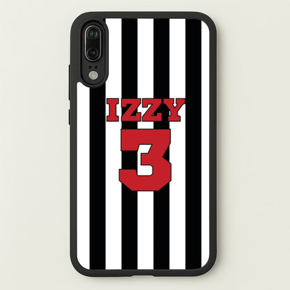 Black And White Stripes - Personalised Football    - Football Phone Case for Huawei P20