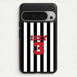 Black And White Stripes - Personalised Football    - Football Phone Case for Google Pixel 9 Pro XL