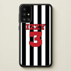 Black And White Stripes - Personalised Football    - Football Phone Case for Galaxy A71