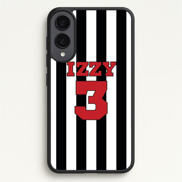 Black And White Stripes - Personalised Football    - Football Phone Case for Galaxy S25 Edge