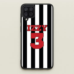 Black And White Stripes - Personalised Football    - Football Phone Case for Galaxy A12