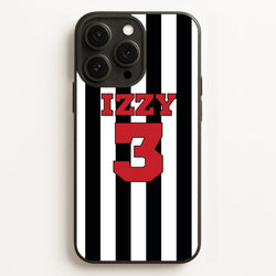 Black And White Stripes - Personalised Football    - Football Phone Case for iPhone 12 Pro Max