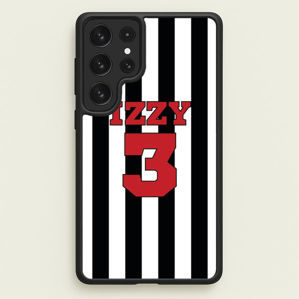 Black And White Stripes - Personalised Football    - Football Phone Case for Galaxy S23 Ultra