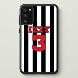Black And White Stripes - Personalised Football    - Football Phone Case for Galaxy S20