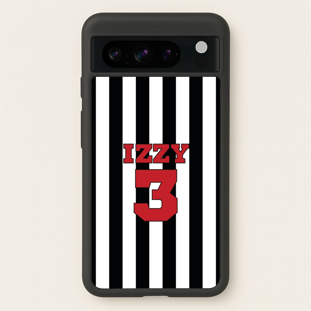 Black And White Stripes - Personalised Football    - Football Phone Case for Google Pixel 8 Pro