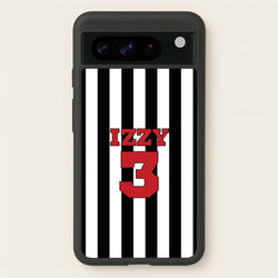 Black And White Stripes - Personalised Football    - Football Phone Case for Google Pixel 8 Pro