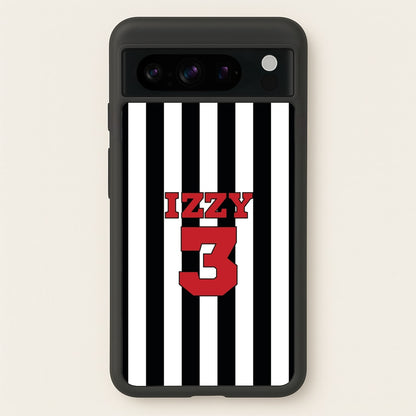 Black And White Stripes - Personalised Football    - Football Phone Case for Google Pixel 8 Pro