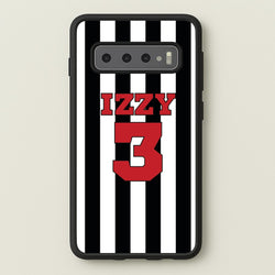 Black And White Stripes - Personalised Football    - Football Phone Case for Galaxy S10 Plus