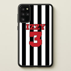 Black And White Stripes - Personalised Football    - Football Phone Case for Galaxy S20 Plus
