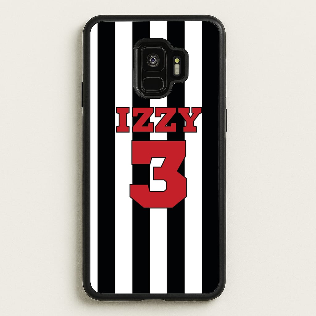 Black And White Stripes - Personalised Football    - Football Phone Case for Galaxy S9