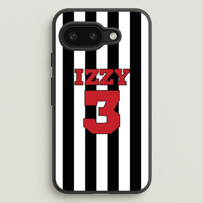Black And White Stripes - Personalised Football    - Football Phone Case for Google Pixel 9a