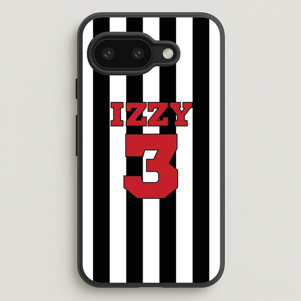 Black And White Stripes - Personalised Football    - Football Phone Case for Google Pixel 9a