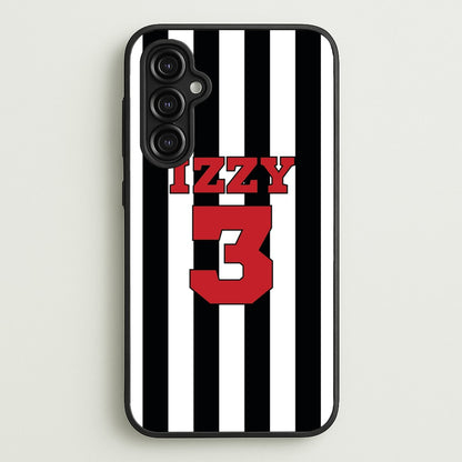 Black And White Stripes - Personalised Football    - Football Phone Case for Galaxy A14