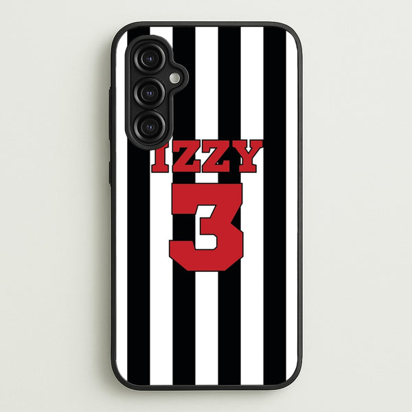Black And White Stripes - Personalised Football    - Football Phone Case for Galaxy A14