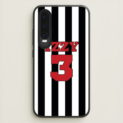Black And White Stripes - Personalised Football    - Football Phone Case for Huawei P30
