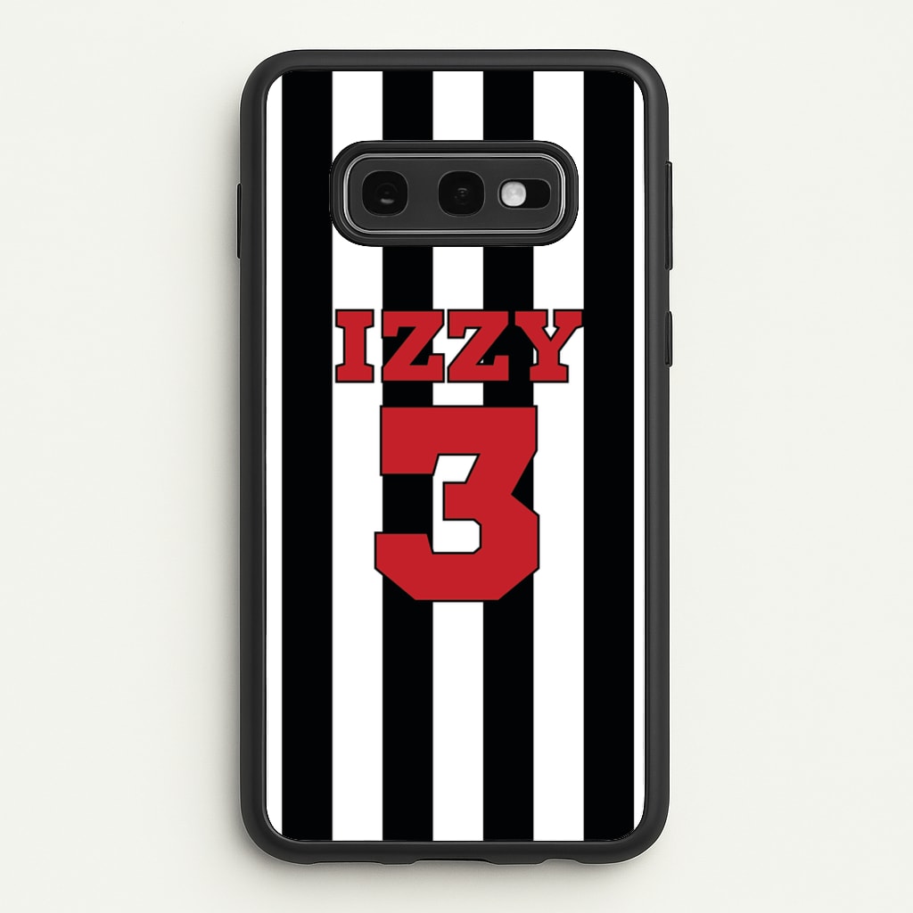 Black And White Stripes - Personalised Football    - Football Phone Case for Galaxy S10e