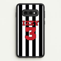 Black And White Stripes - Personalised Football    - Football Phone Case for Galaxy S10e