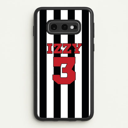 Black And White Stripes - Personalised Football    - Football Phone Case for Galaxy S10e