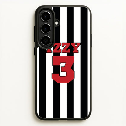 Black And White Stripes - Personalised Football    - Football Phone Case for Galaxy A56