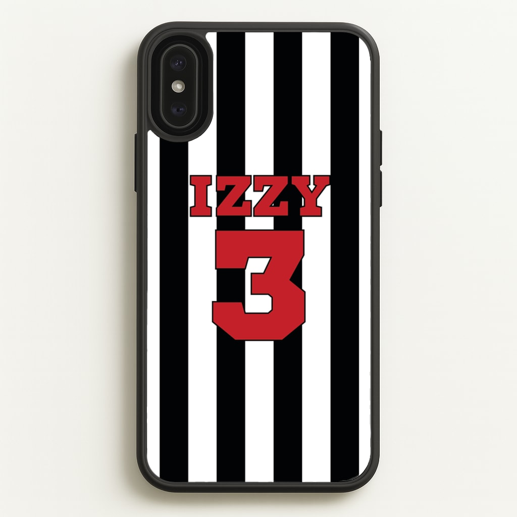 Black And White Stripes - Personalised Football    - Football Phone Case for iPhone XS Max