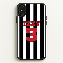 Black And White Stripes - Personalised Football    - Football Phone Case for iPhone XS Max
