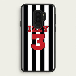 Black And White Stripes - Personalised Football    - Football Phone Case for Galaxy S9 Plus