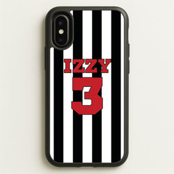Black And White Stripes - Personalised Football    - Football Phone Case for iPhone X / XS