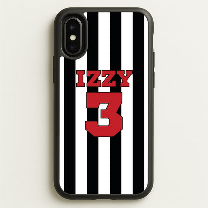 Black And White Stripes - Personalised Football    - Football Phone Case for iPhone X / XS