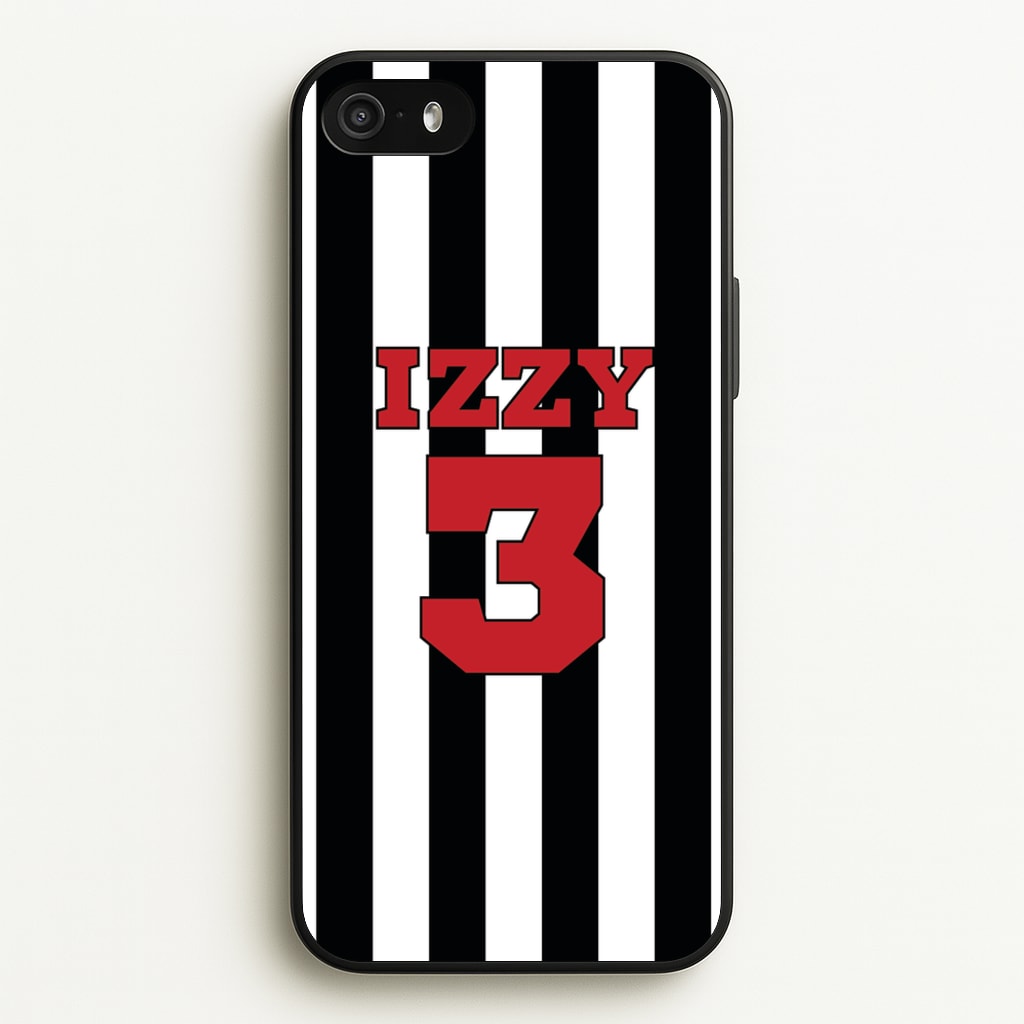 Black And White Stripes - Personalised Football    - Football Phone Case for iPhone 5 / 5s / SE 2016