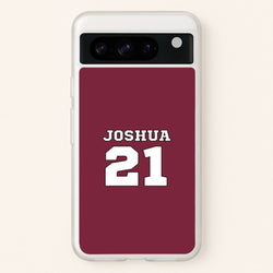 Burgundy - Personalised Football  - Football Phone Case for Google Pixel 8 Pro