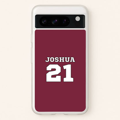 Burgundy - Personalised Football  - Football Phone Case for Google Pixel 8 Pro