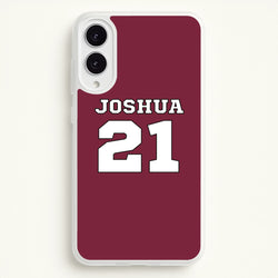 Burgundy - Personalised Football  - Football Phone Case for Galaxy S25 Edge