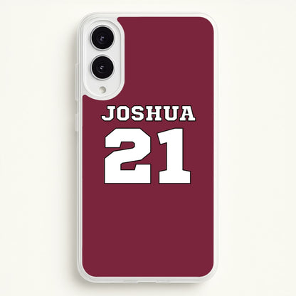 Burgundy - Personalised Football  - Football Phone Case for Galaxy S25 Edge