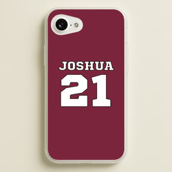 Burgundy - Personalised Football  - Football Phone Case for iPhone 16e