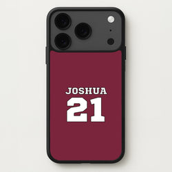Burgundy - Personalised Football Phone Case for iPhone 17 Pro Max