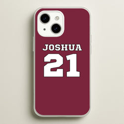 Burgundy - Personalised Football  - Football Phone Case for iPhone 14