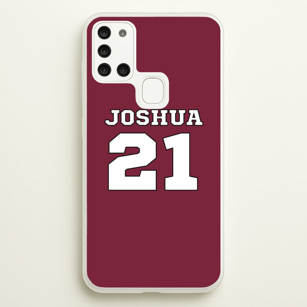 Burgundy - Personalised Football  - Football Phone Case for Galaxy A21s
