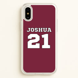 Burgundy - Personalised Football  - Football Phone Case for iPhone X / XS