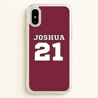 Burgundy - Personalised Football  - Football Phone Case for iPhone X / XS