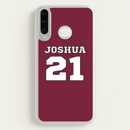 Burgundy - Personalised Football  - Football Phone Case for Huawei P30 Lite