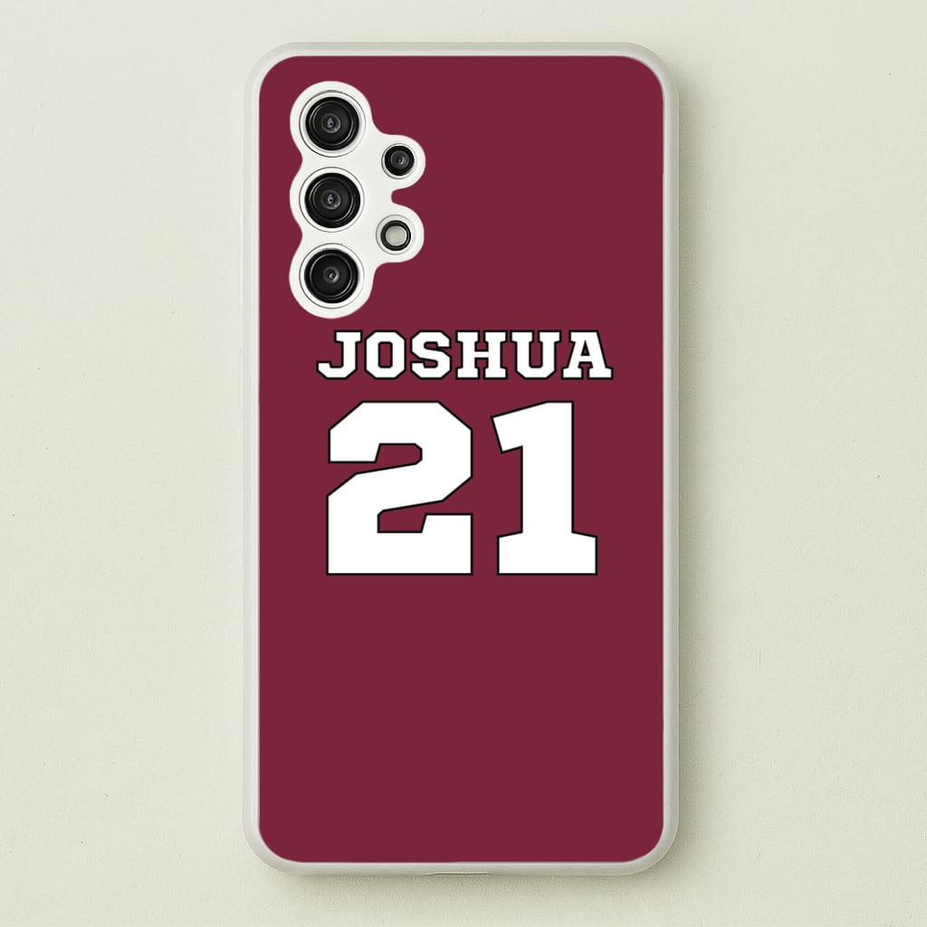 Burgundy - Personalised Football  - Football Phone Case for Galaxy A13