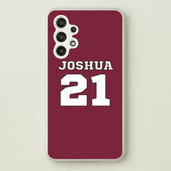 Burgundy - Personalised Football  - Football Phone Case for Galaxy A13