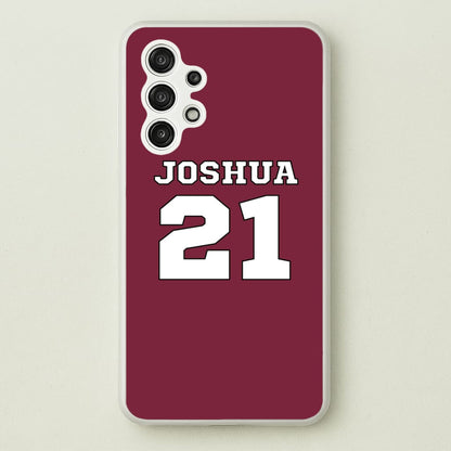 Burgundy - Personalised Football  - Football Phone Case for Galaxy A13