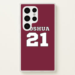 Burgundy - Personalised Football  - Football Phone Case for Galaxy S24 Ultra