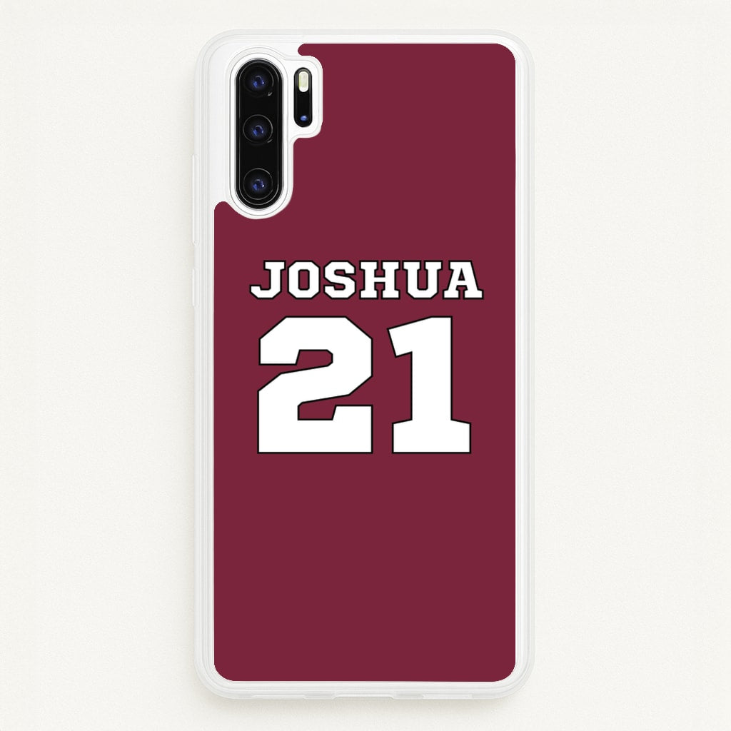 Burgundy - Personalised Football  - Football Phone Case for Huawei P30 Pro