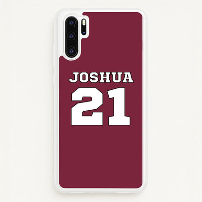Burgundy - Personalised Football  - Football Phone Case for Huawei P30 Pro