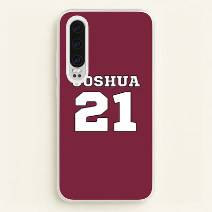 Burgundy - Personalised Football  - Football Phone Case for Huawei P30