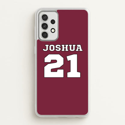 Burgundy - Personalised Football  - Football Phone Case for Galaxy A52 / A52s