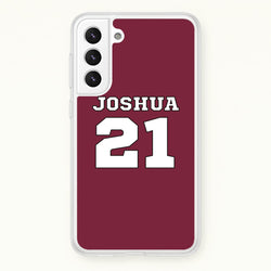 Burgundy - Personalised Football  - Football Phone Case for Galaxy S21FE
