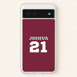 Burgundy - Personalised Football  - Football Phone Case for Google Pixel 6